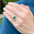 Jadeite & Diamond 14 Karat White Gold Ring