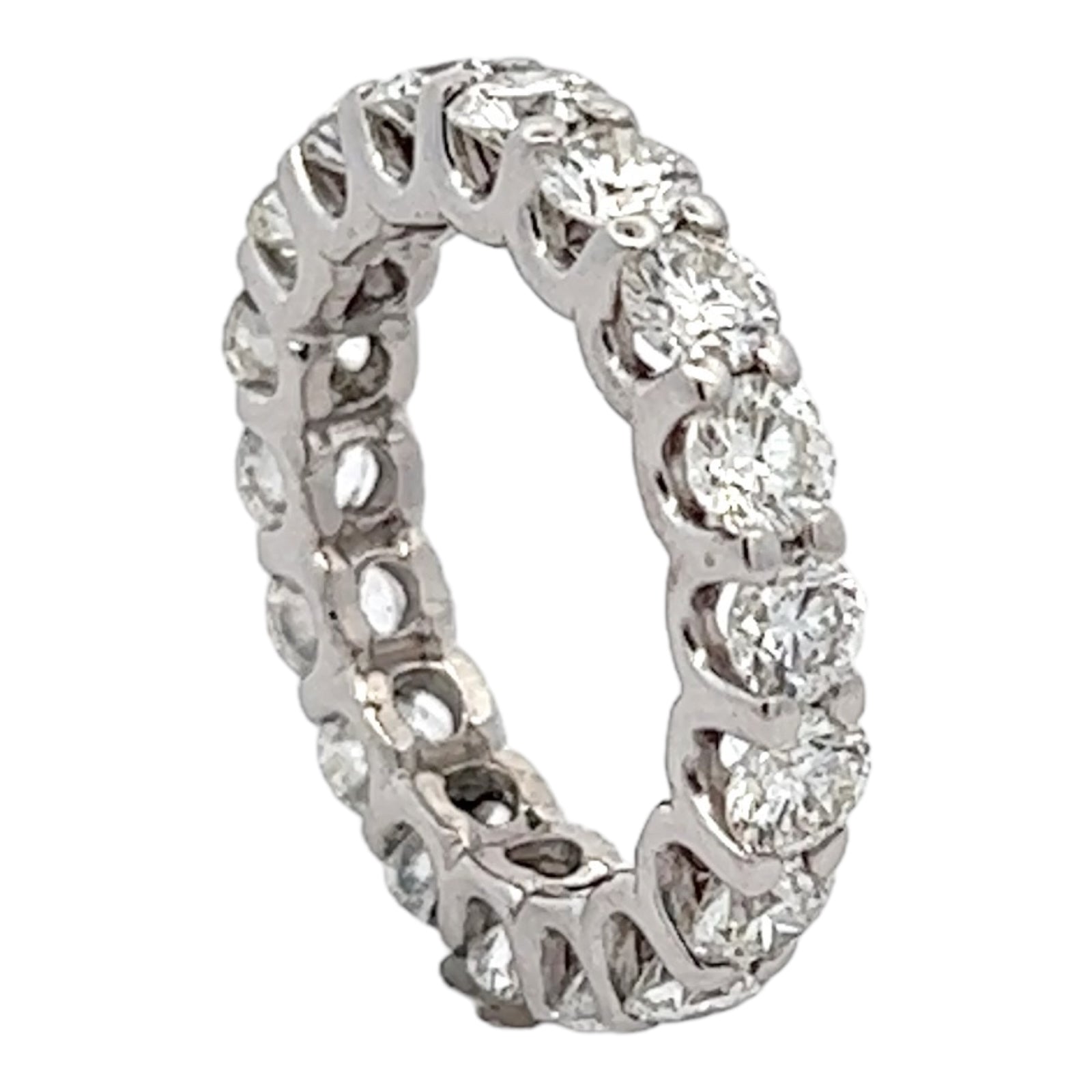 2.70 CTW Round Brilliant Cut Diamond Eternity Wedding Band 18KWG Size 3.75