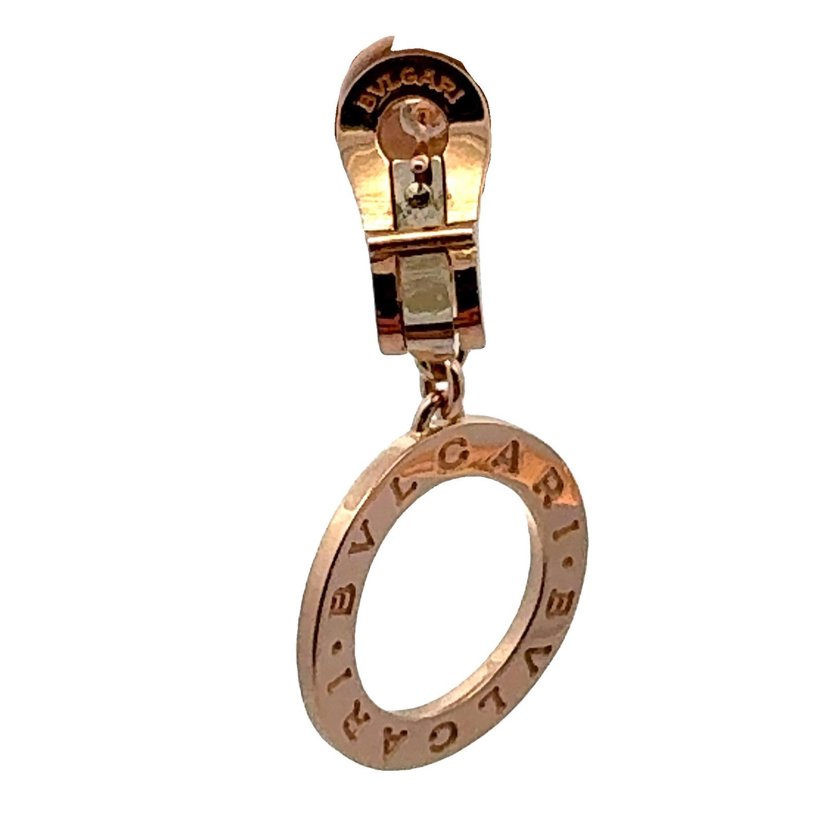 Bvlgari Bvlgari Diamond 18 Karat Yellow Gold Drop Open Circle Leverback Earrings