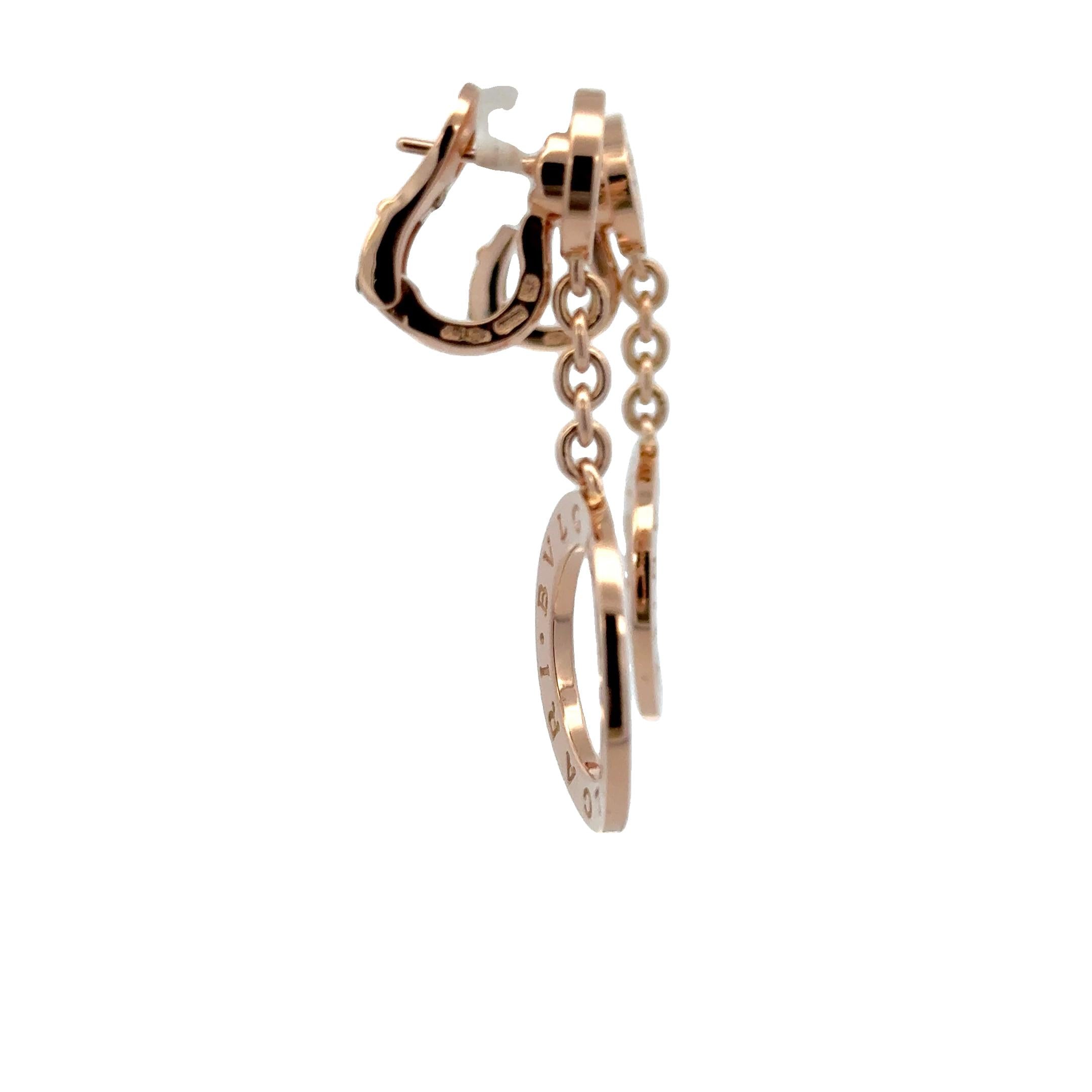 Bvlgari Bvlgari Diamond 18 Karat Yellow Gold Drop Open Circle Leverback Earrings