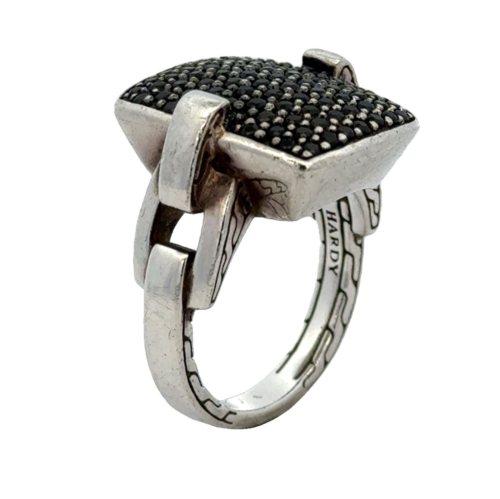 John Hardy Sterling Silver Spinel Gemstone Modern Ring