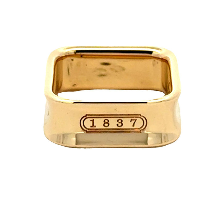 Tiffany & Co. 1837 18 Karat Yellow Gold Square Band Ring 6.5