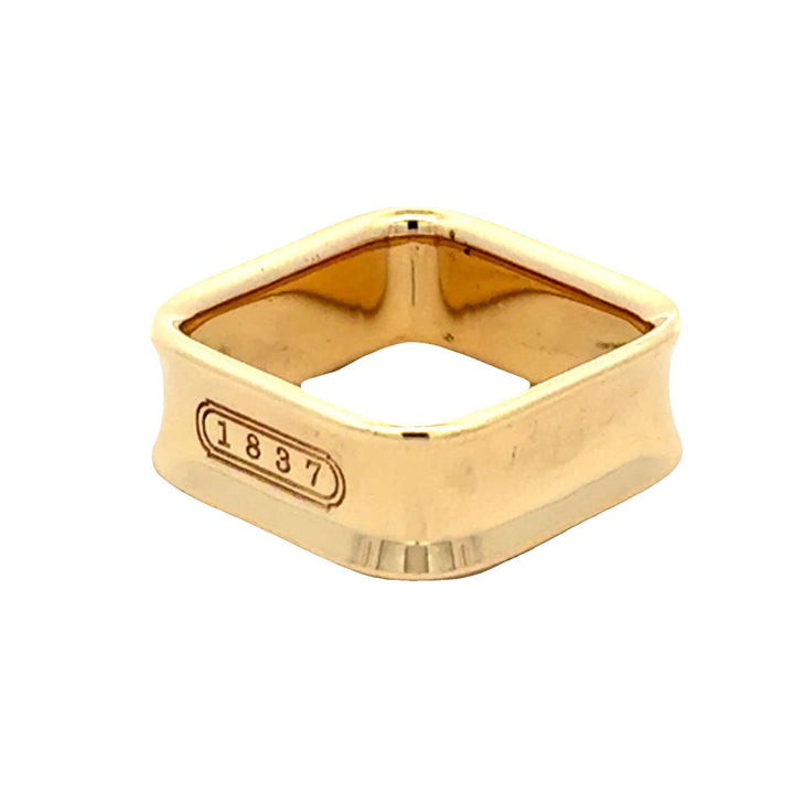 Tiffany & Co. 1837 18 Karat Yellow Gold Square Band Ring 6.5
