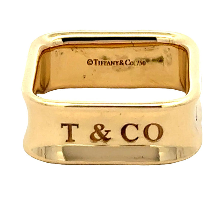 Tiffany & Co. 1837 18 Karat Yellow Gold Square Band Ring 6.5