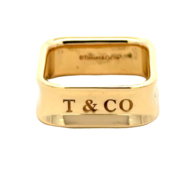 Tiffany & Co. 1837 18 Karat Yellow Gold Square Band Ring 6.5