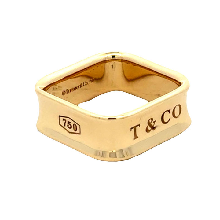 Tiffany & Co. 1837 18 Karat Yellow Gold Square Band Ring 6.5