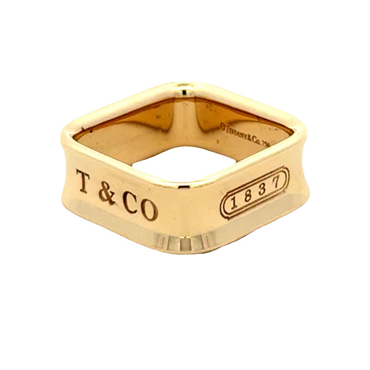 Tiffany & Co. 1837 18 Karat Yellow Gold Square Band Ring 6.5