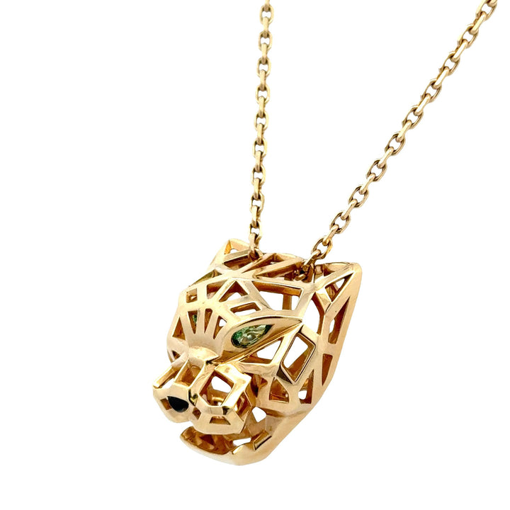 Cartier Tsavorite Black Onyx Panthere De Cartier 18KYG Pendant Necklace B&P's
