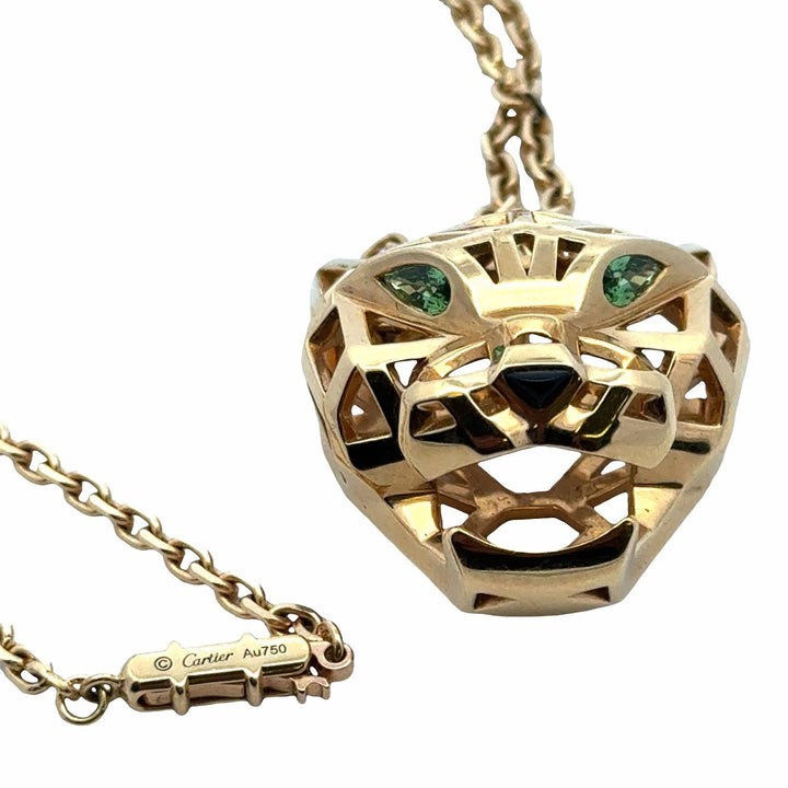 Cartier Tsavorite Black Onyx Panthere De Cartier 18KYG Pendant Necklace B&P's