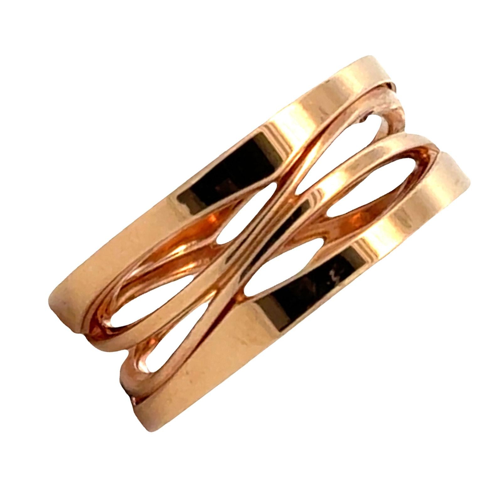 Bvlgari BZero Legend 18 Karat Rose Gold Ring Size 53 (6) B&P’s New