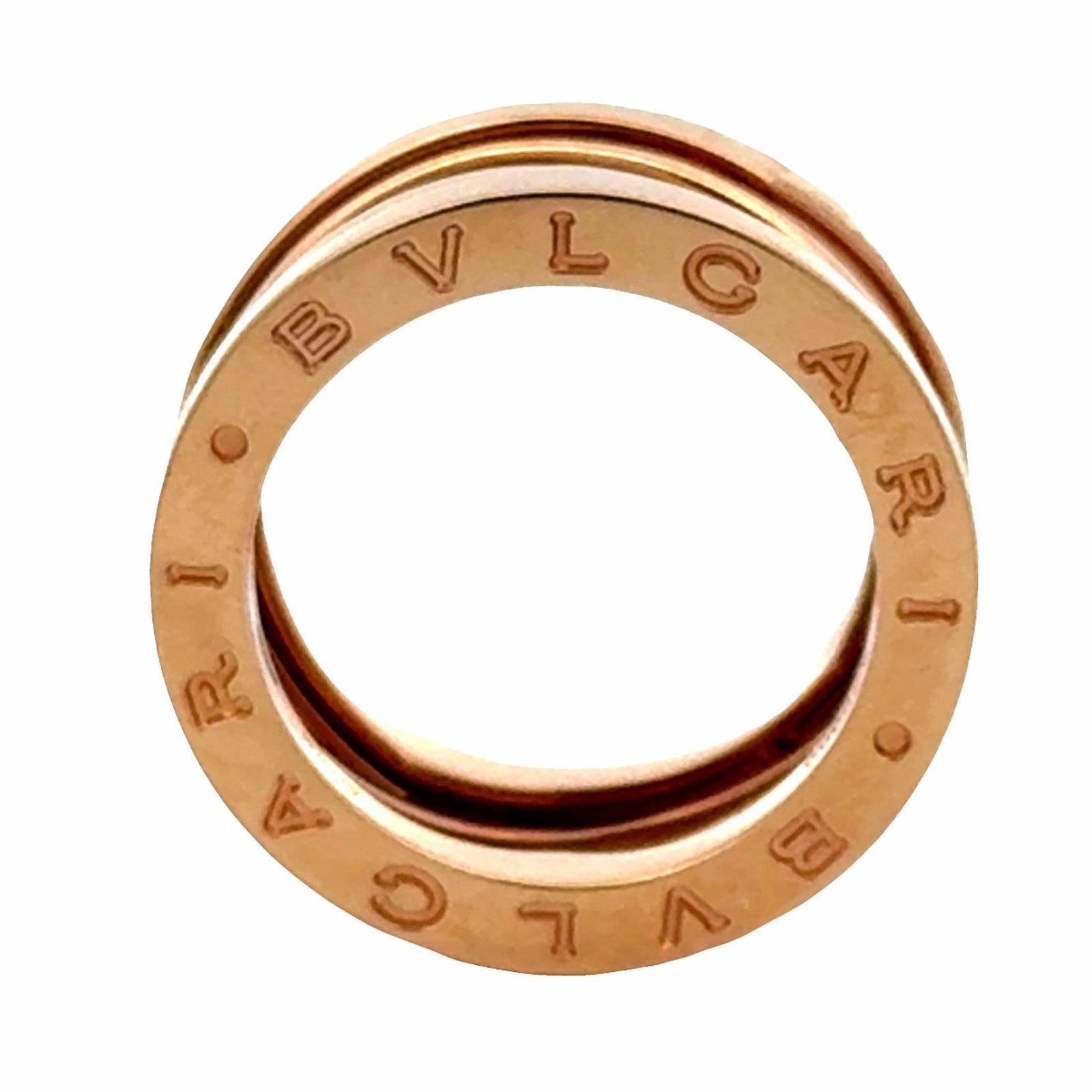 Bvlgari BZero Legend 18 Karat Rose Gold Ring Size 53 (6) B&P’s New