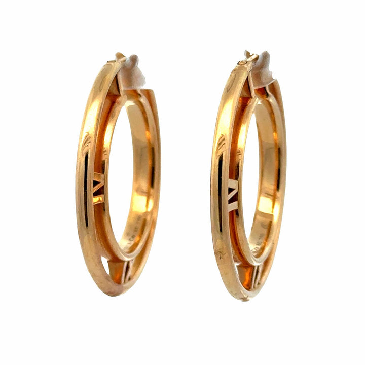 Tiffany & Co. Atlas Medallion 18 Karat Rose Gold Hoop Earrings