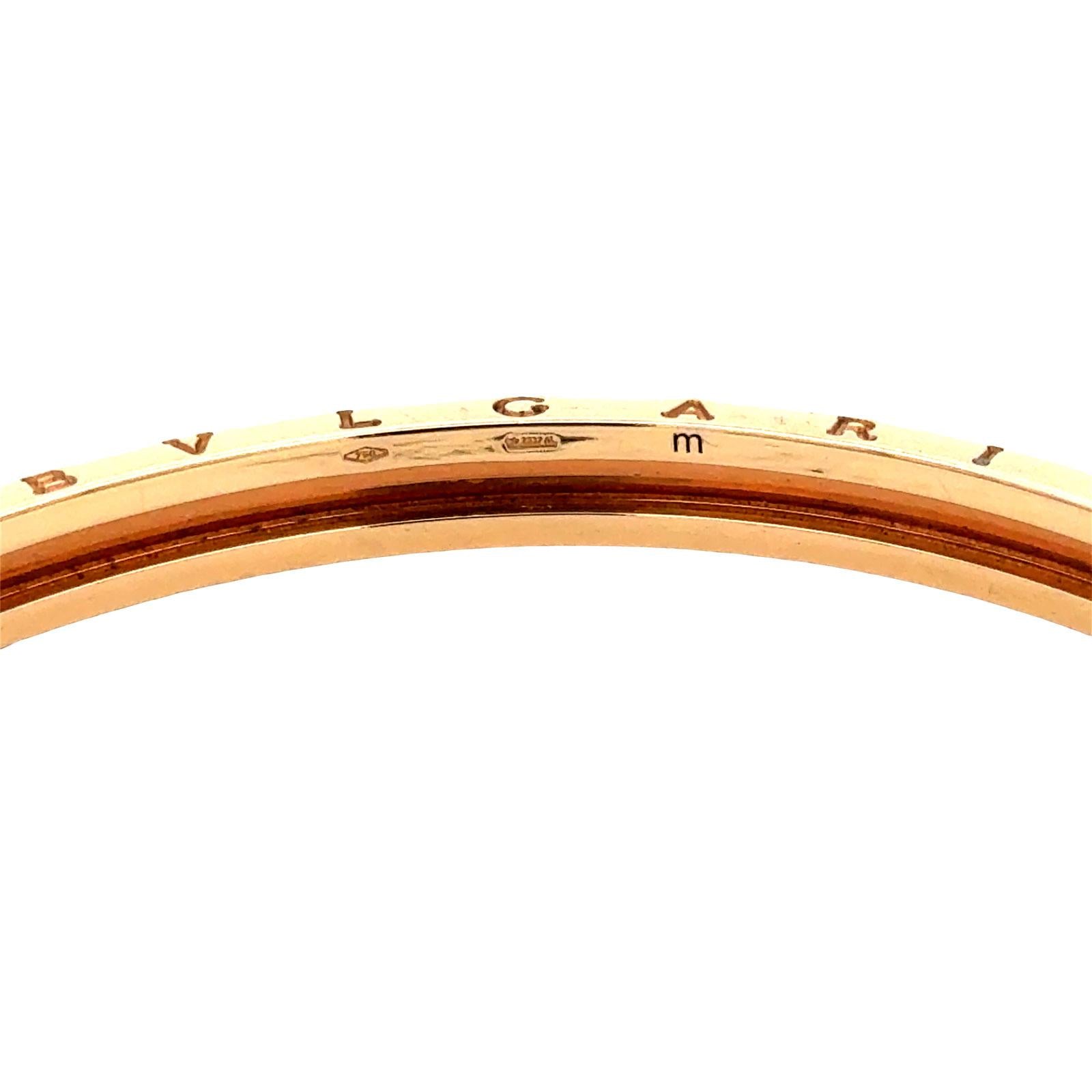 Bvlgari BZero 18 Karat Rose Gold Cuff Bangle Bracelet New Box & Papers