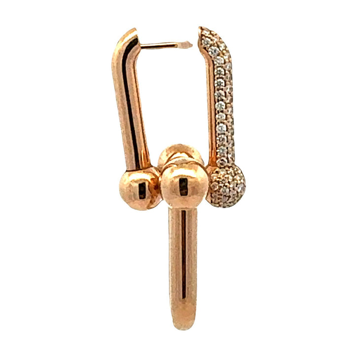 Tiffany & Co. Hardware Large Link Diamond 18 Karat Yellow Gold Drop Earrings