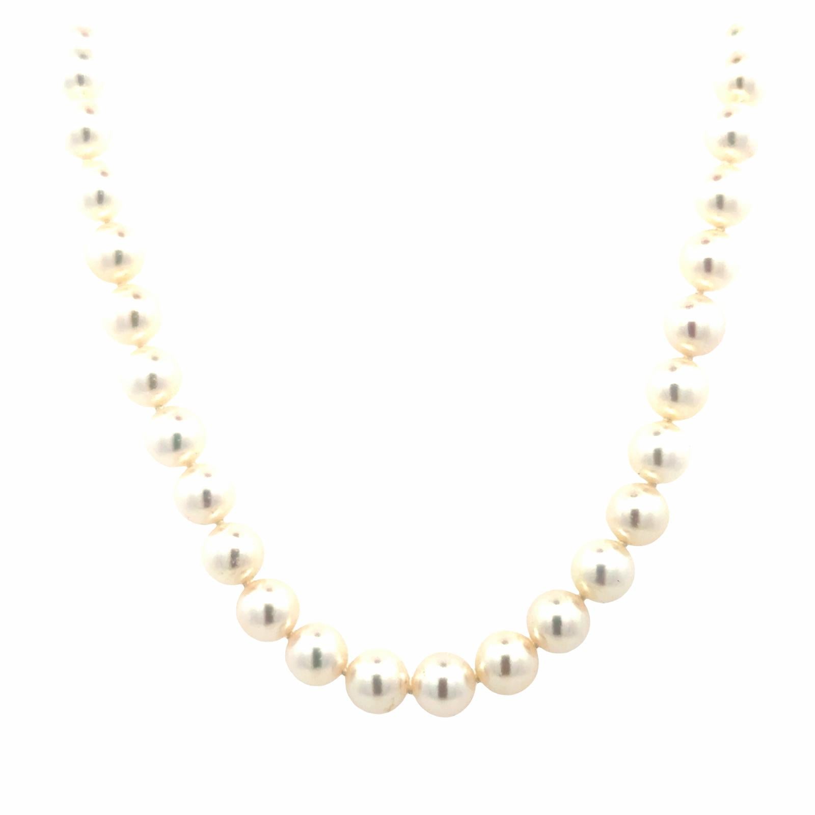 Tiffany & Company Akoya Essential 8mm Cultured Pearl Necklace 18KYG X Clasp