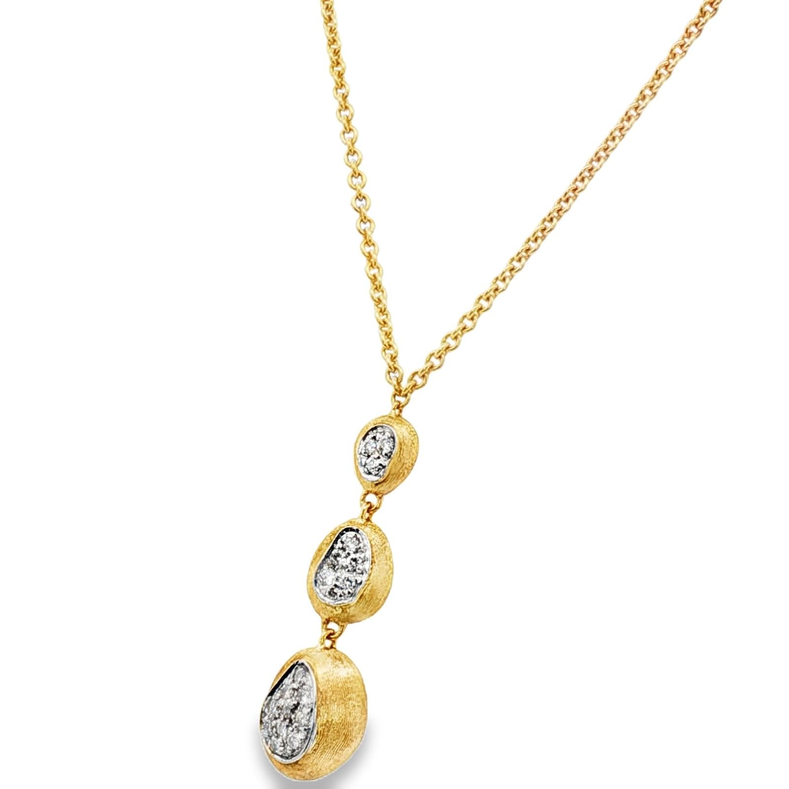 Marco Bicego Siviglia Diamond 18KYG 20 Inch Drop Pendant Necklace
