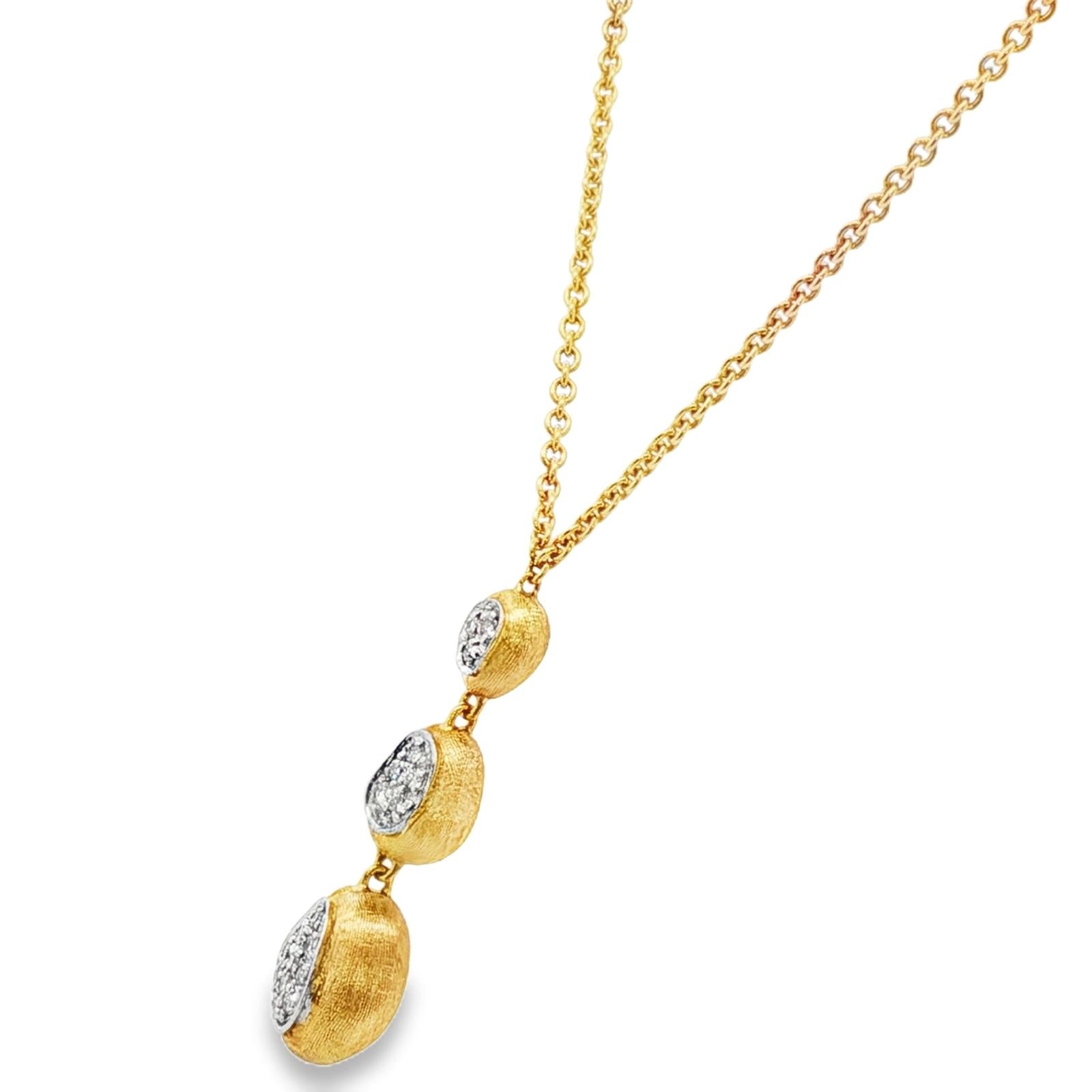 Marco Bicego Siviglia Diamond 18KYG 20 Inch Drop Pendant Necklace