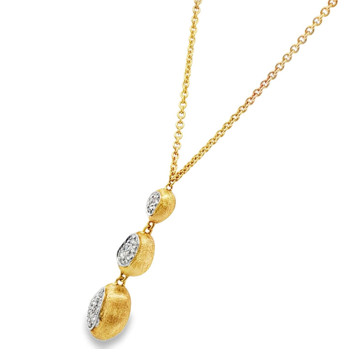 Marco Bicego Siviglia Diamond 18KYG 20 Inch Drop Pendant Necklace