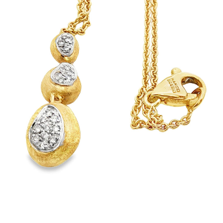 Marco Bicego Siviglia Diamond 18KYG 20 Inch Drop Pendant Necklace