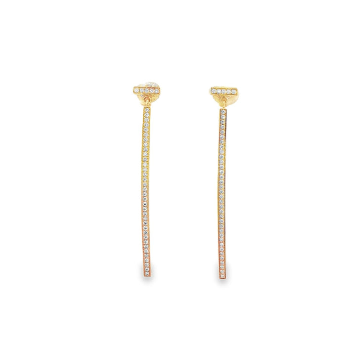 Tiffany & Co. T Bar Diamond 18 Karat Yellow Gold Drop Earrings