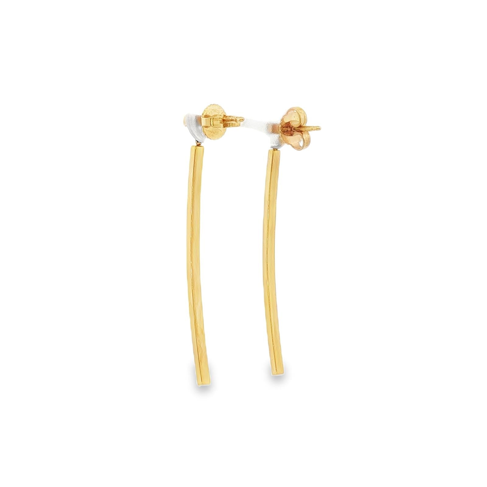 Tiffany & Co. T Bar Diamond 18 Karat Yellow Gold Drop Earrings