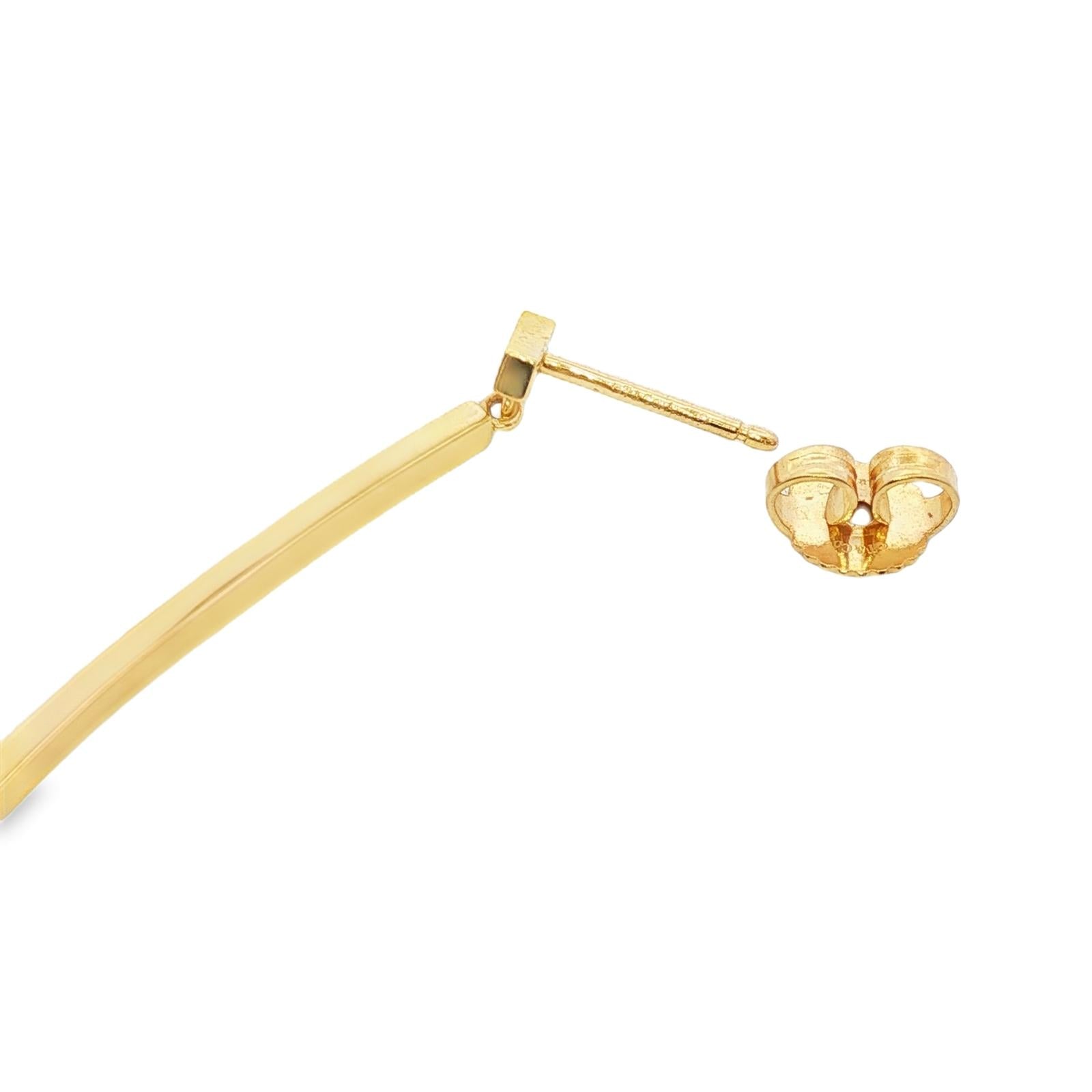 Tiffany & Co. T Bar Diamond 18 Karat Yellow Gold Drop Earrings