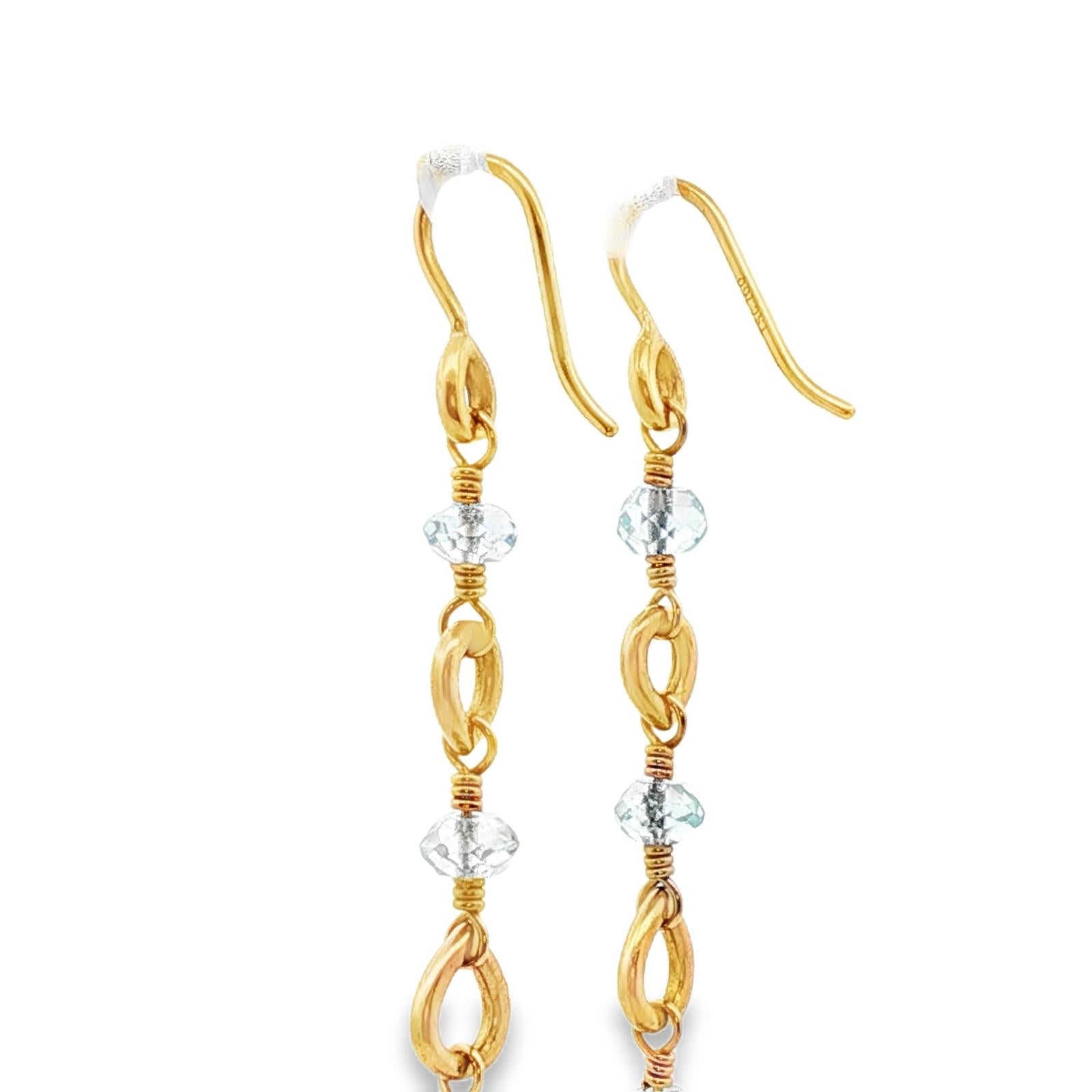 Temple St. Clair Cultured Pearl Blue Briolette Gemstone Dangle Drop Earrings