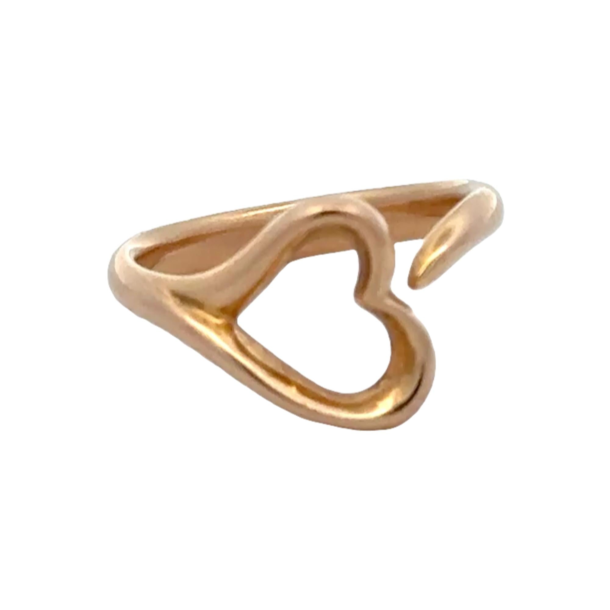 Tiffany & Company Elsa Peretti Open Heart Ring 18K Rose Gold Small Siz