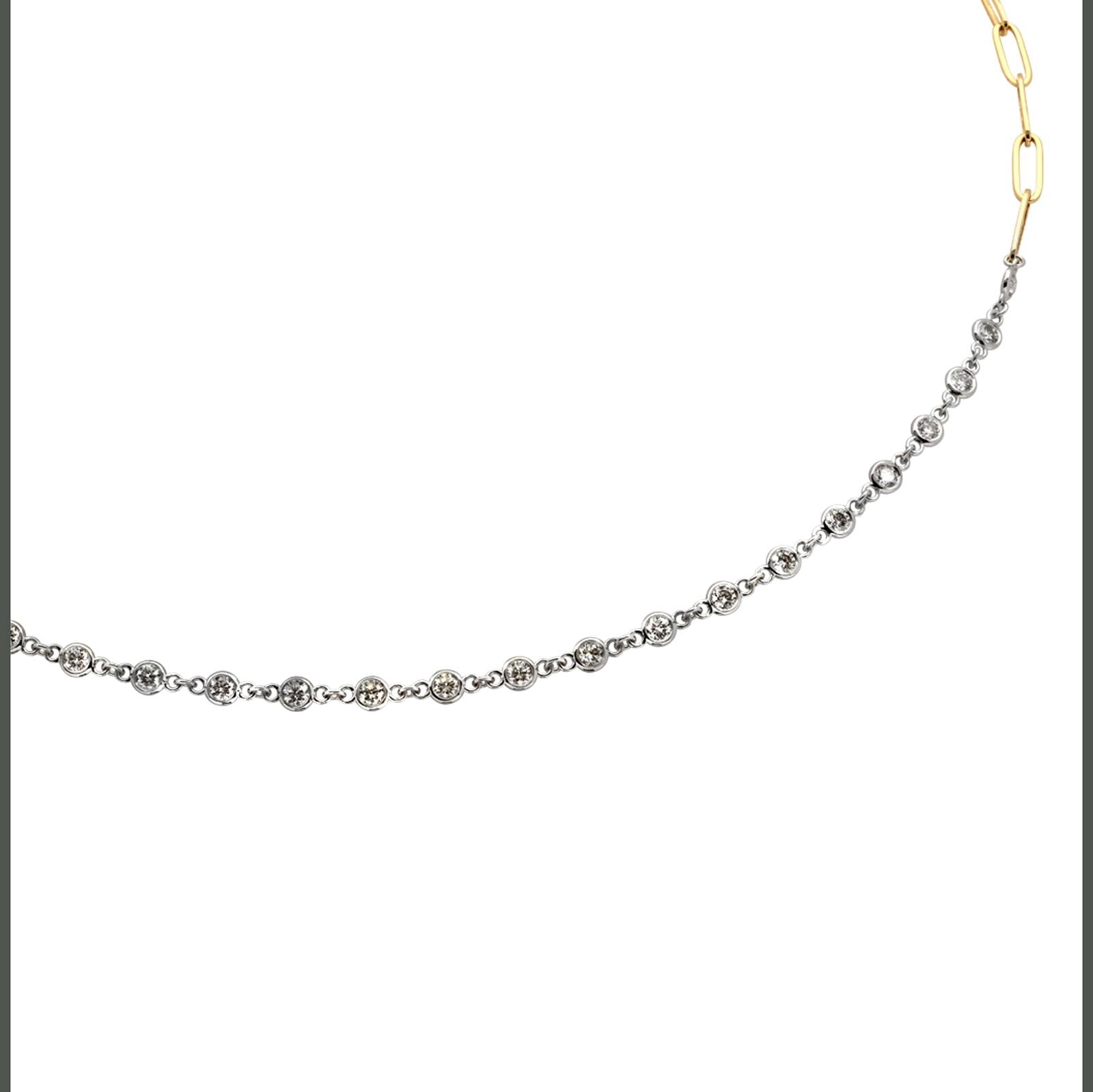 Diamond Necklace DIamond By Yard in Front Paperclip chain in back