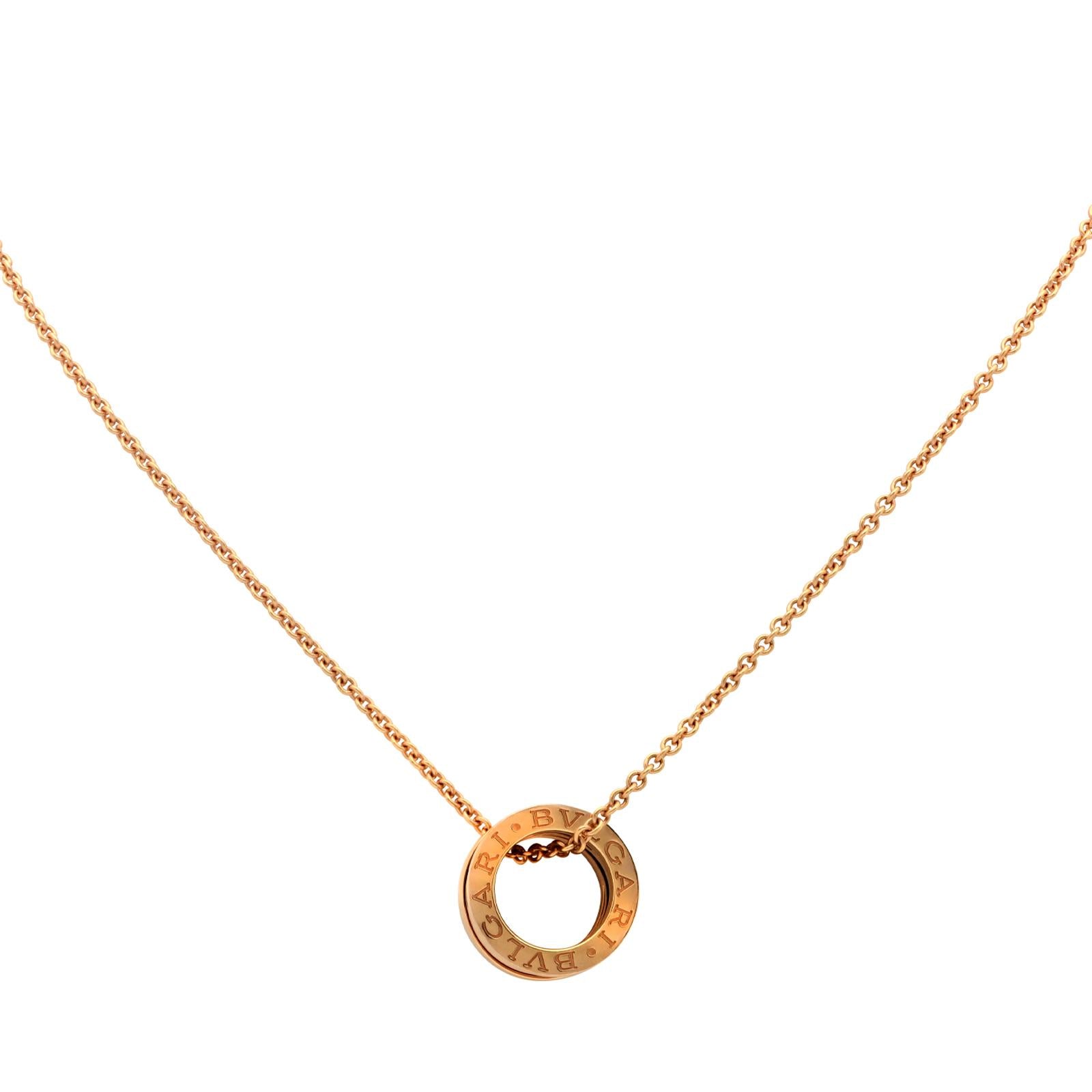 BVLGARI B.zero1 Design Legend 18K Rose Gold & Black Ceramic Necklace