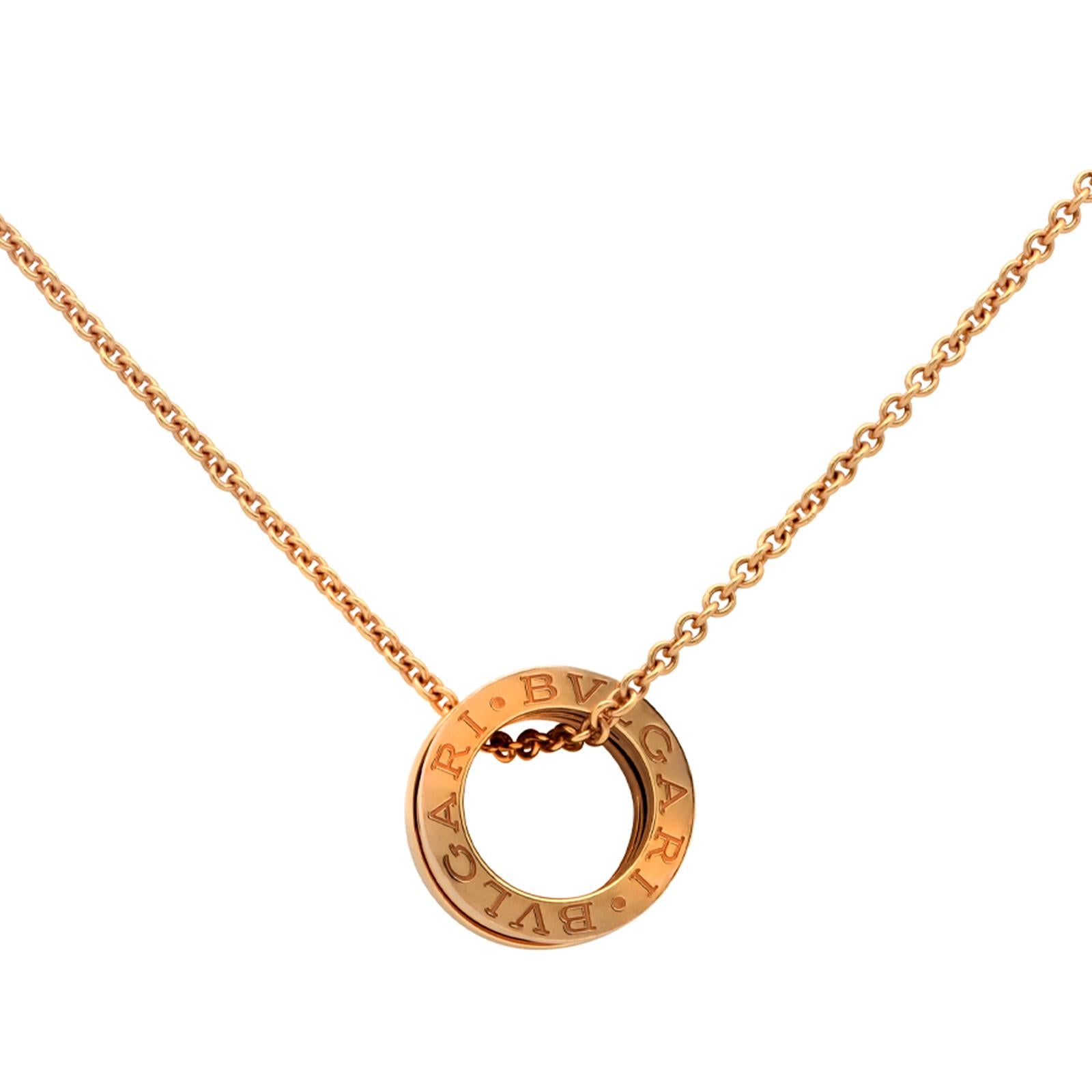 BVLGARI B.zero1 Design Legend 18K Rose Gold & Black Ceramic Necklace