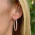 1.50 CTW Diamond 14 Karat Rose Gold Oval In/Out Hoop Earrings Modern