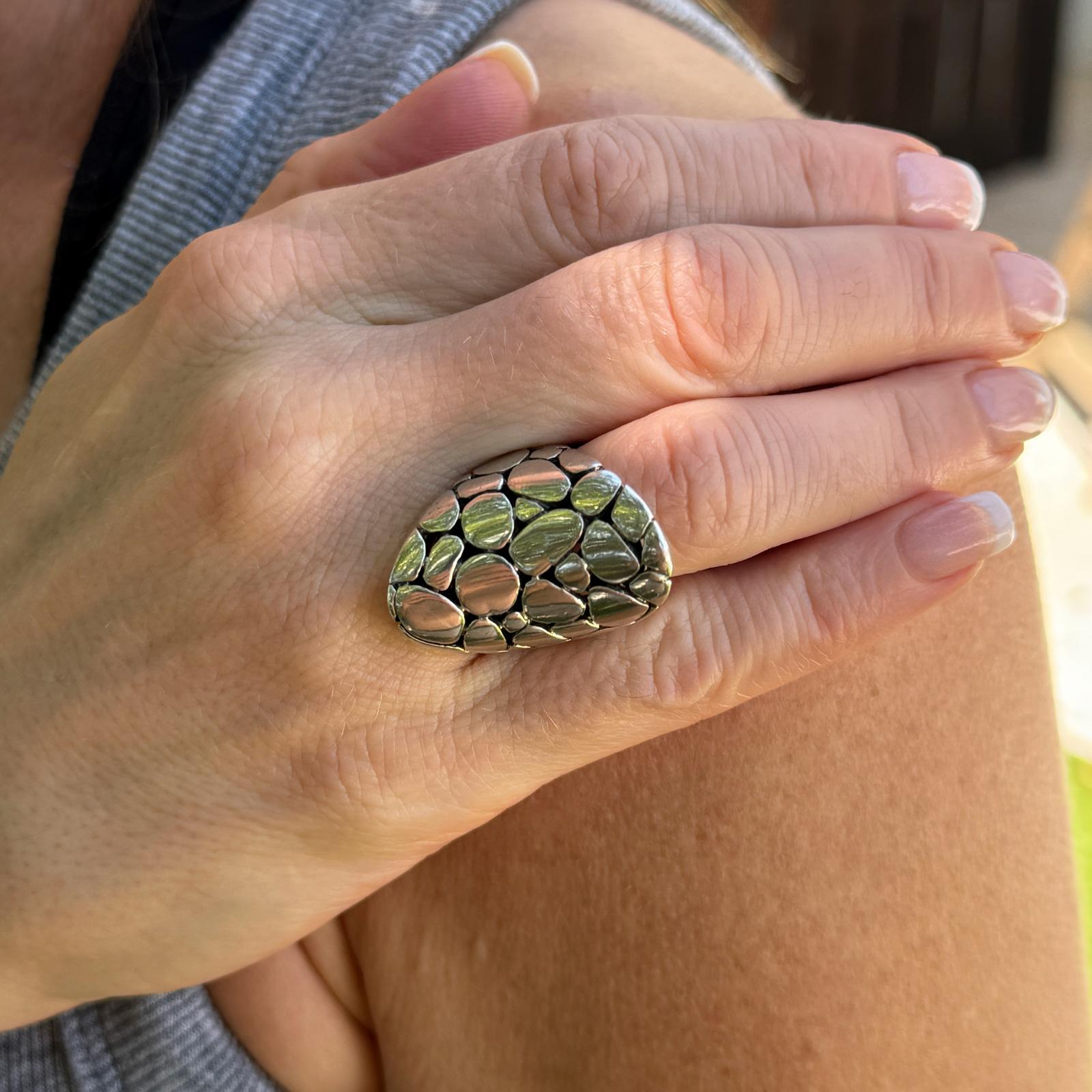 Modern Sterling Silver Saddle Ring