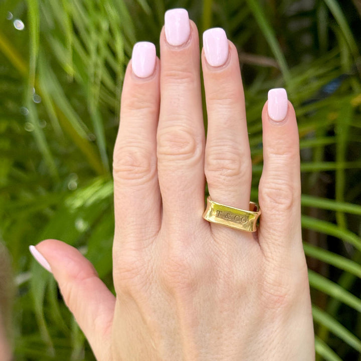 Tiffany & Co. 1837 18 Karat Yellow Gold Square Band Ring 6.5