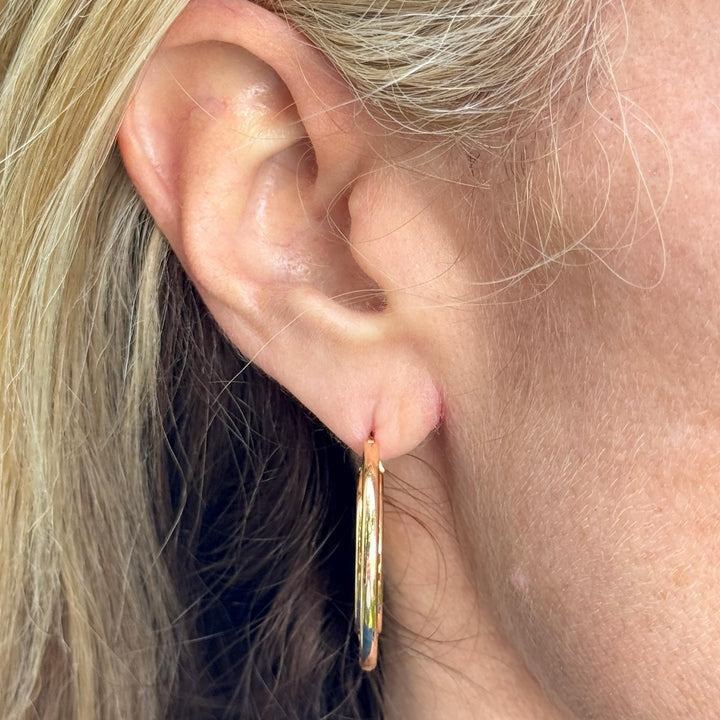 Tiffany & Co. Atlas Medallion 18 Karat Rose Gold Hoop Earrings