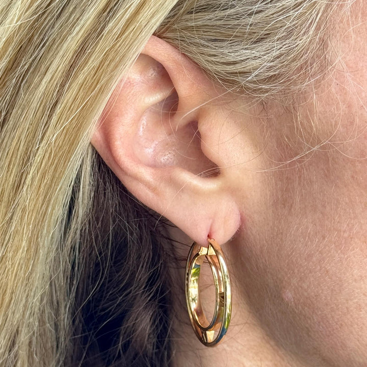 Tiffany & Co. Atlas Medallion 18 Karat Rose Gold Hoop Earrings