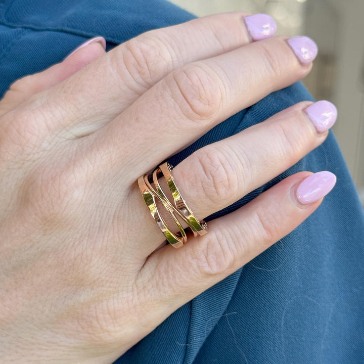 Bvlgari BZero Legend 18 Karat Rose Gold Ring Size 53 (6) B&P’s New