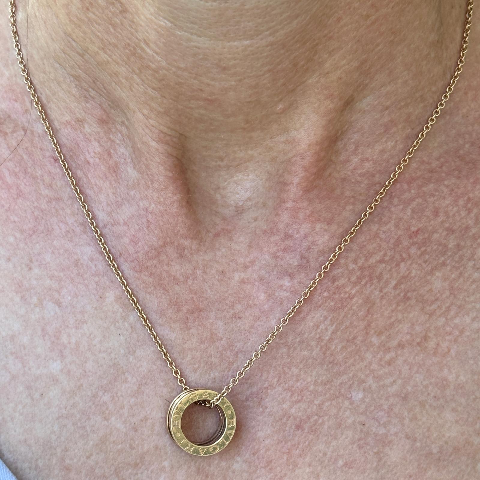 BVLGARI B.zero1 Design Legend 18K Rose Gold & Black Ceramic Necklace