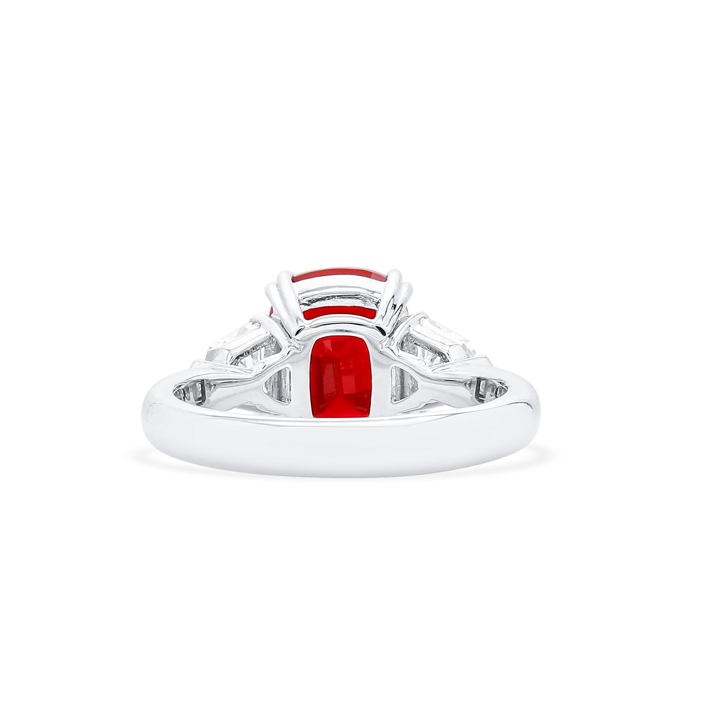 Lab-Created Oval Ruby Diamond Platinum Modern Cocktail Ring