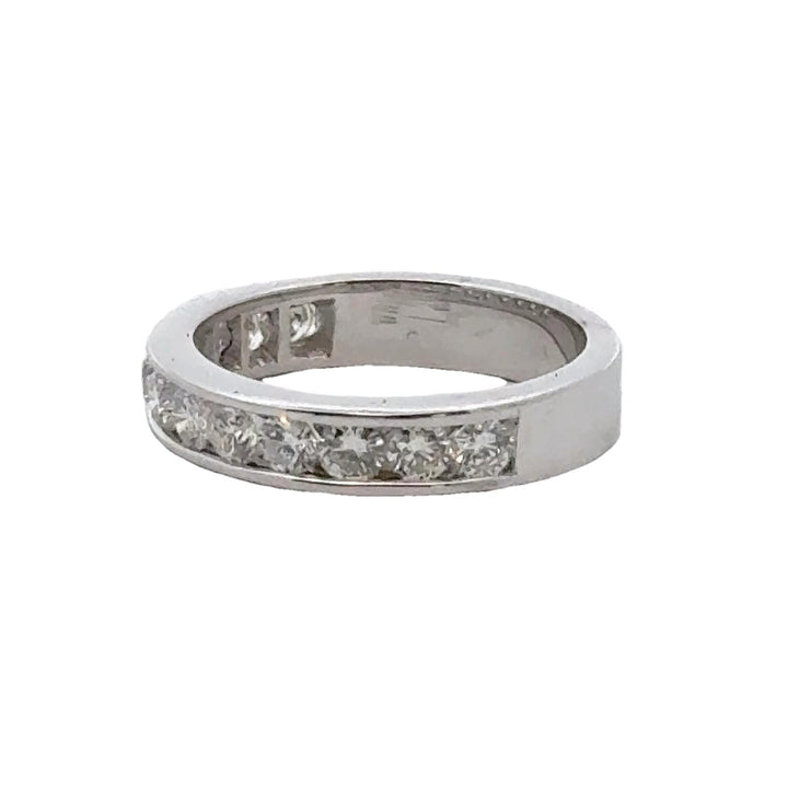 1.00 CTW Round Brilliant-Cut Diamond 14 Karat White Gold Wedding Band Ring