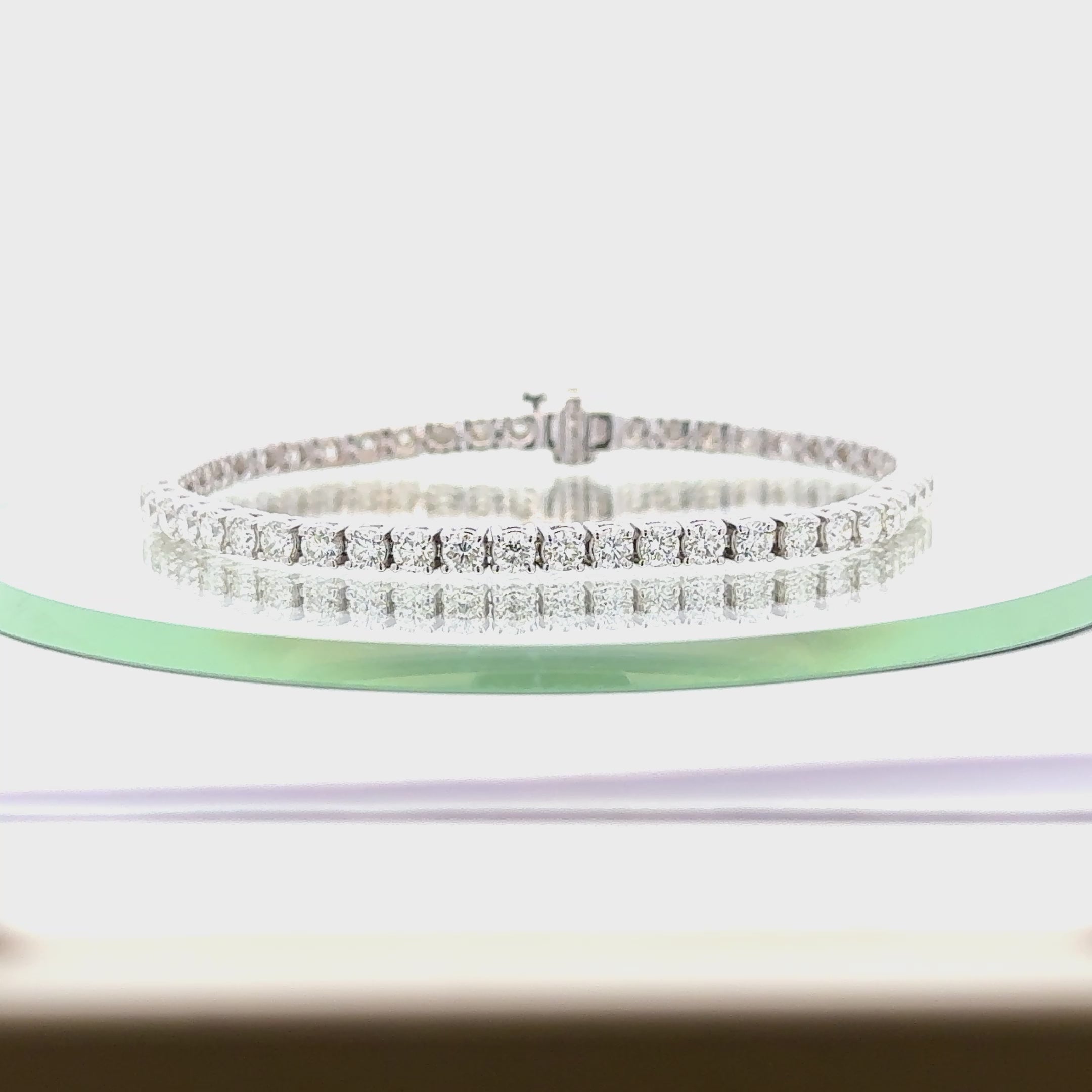 5.57 CTW Round Brilliant Diamond 14K White Gold Tennis Bracelet New