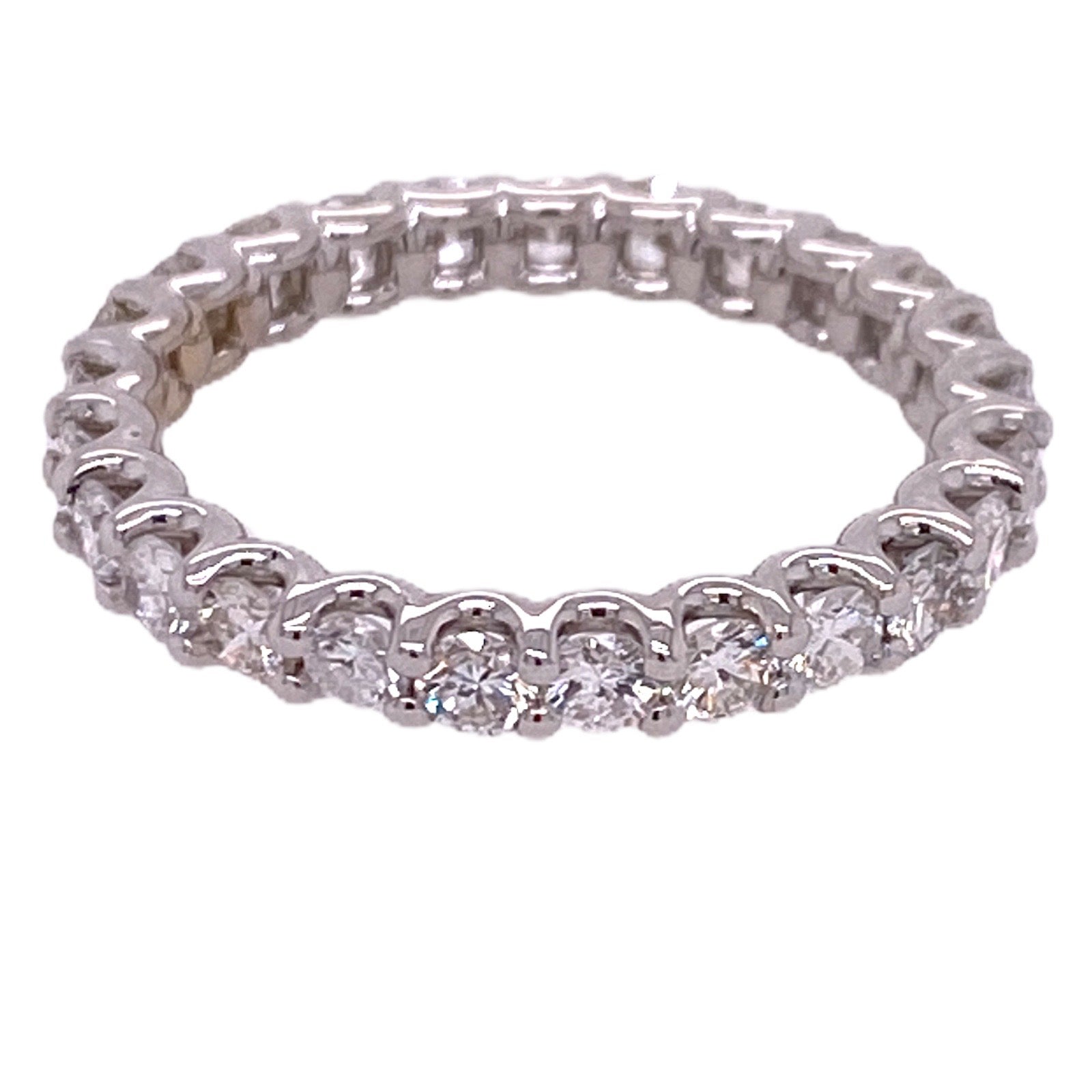 Diamond Eternity Wedding Band Ring 18 Karat White Gold Size 6.25