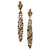 White & Champagne Diamond 18 Karat Yellow Gold Drop Dangle Earrings