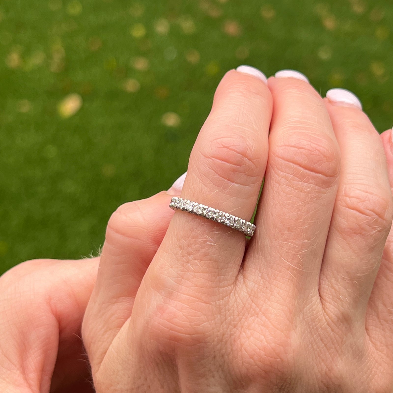 Diamond Platinum Eternity Band Ring Size 7.25