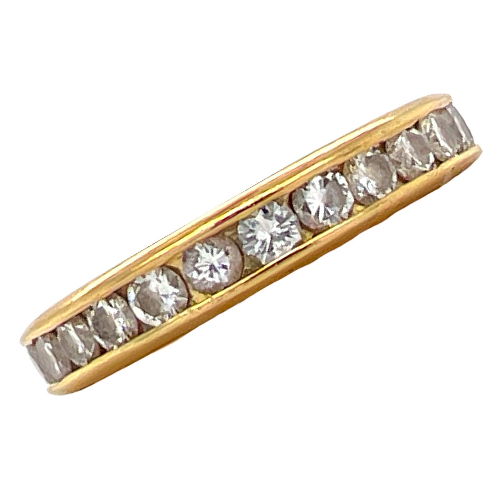 Diamond 18 Karat Yellow Gold Channel Set Eternity Band Ring
