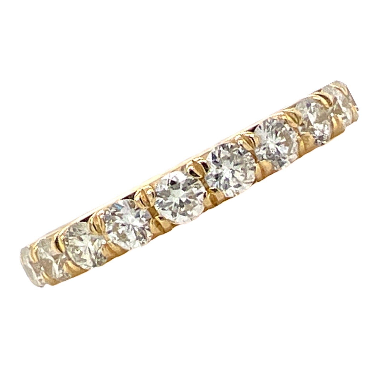 Diamond 18 Karat Yellow Gold Eternity Wedding Band Ring