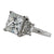 Princess Cut Diamond Three Stone Platinum Engagement Ring GIA