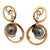 South Sea Pearl Diamond 14 Karat Yellow Gold Circle Drop Earrings