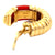 Carnelian 18 Karat Yellow Gold Ribbed Half Hoop Earclip Earrings