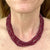 Ruby Bead Multi-Strand 14 Karat Yellow Gold Clasp Necklace